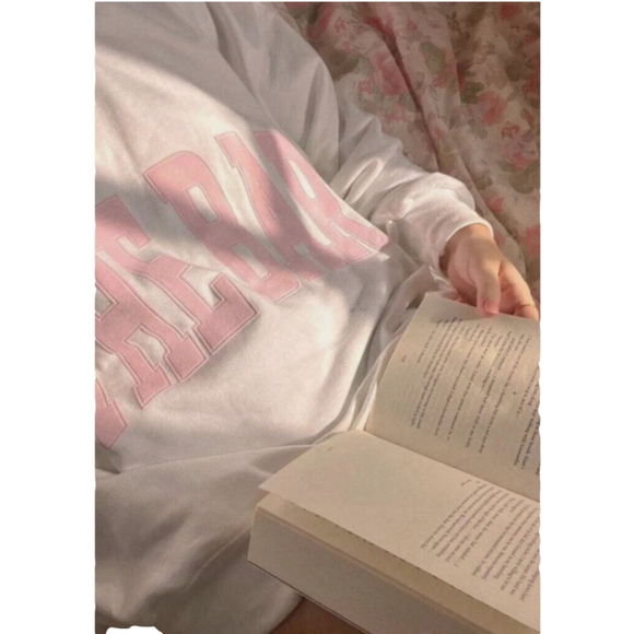 Women’s The Bar Varsity Sweatshirt XL White/Pink - Picture 9 of 9